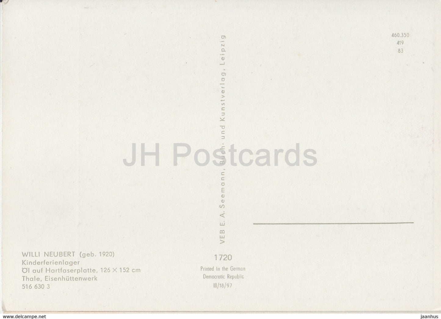 painting by Willi Neubert - Kinderferienlager - 1720 - German art - Germany DDR - unused