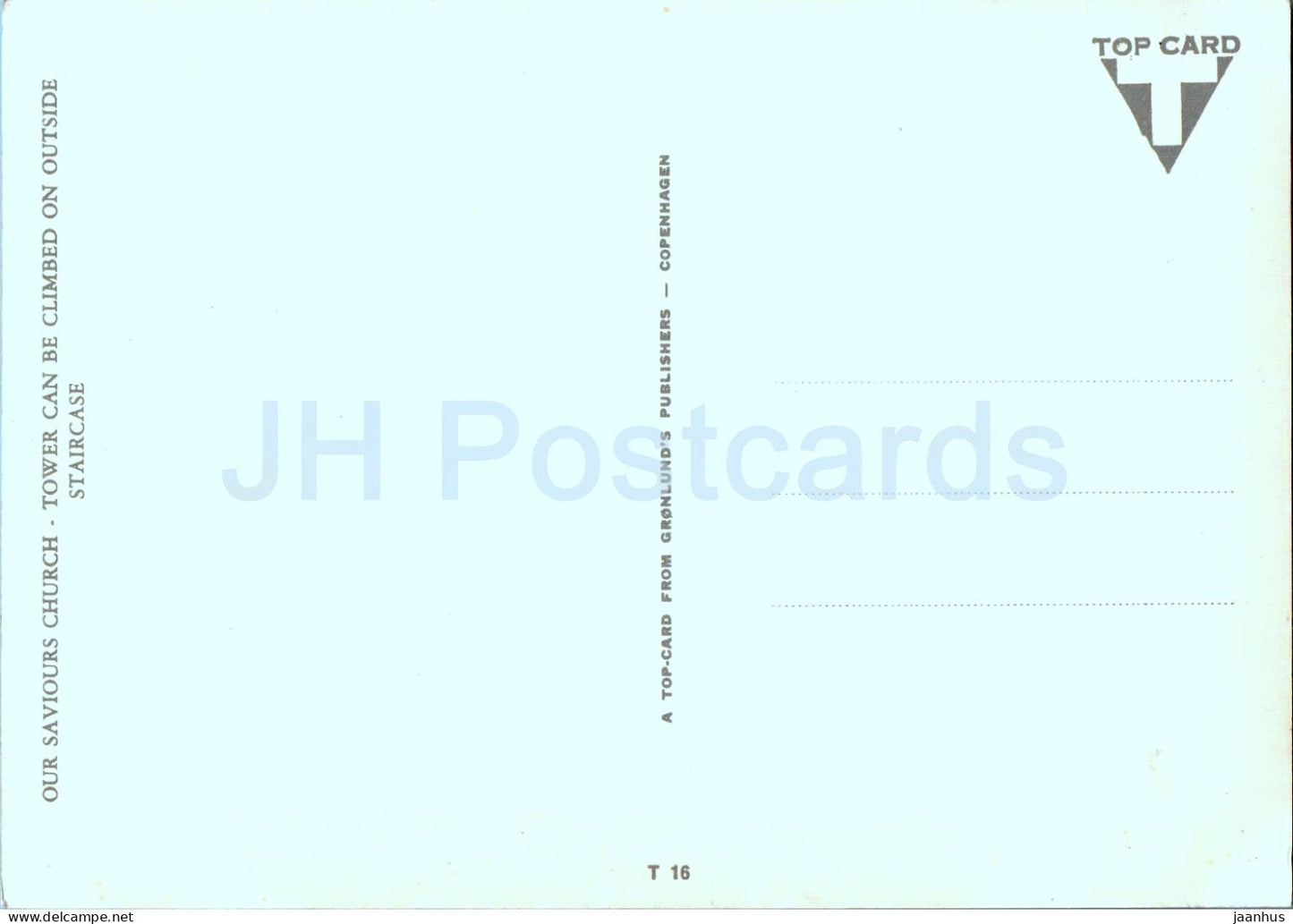 Copenhagen - Kobenhavn - Our Saviour Church - T 16 - Denmark - unused