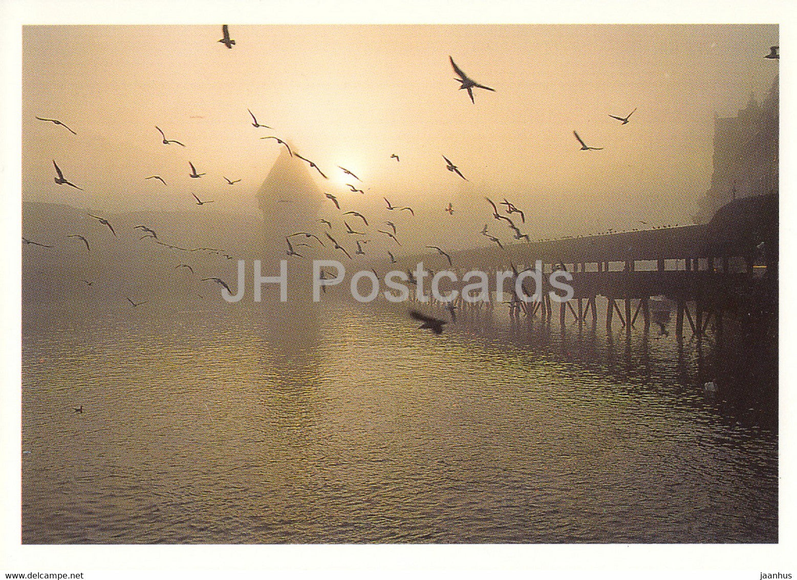 Luzern - Lucerne - Herbstnebel uber der Luzerner Kapellbrucke - Switzerland - unused - JH Postcards