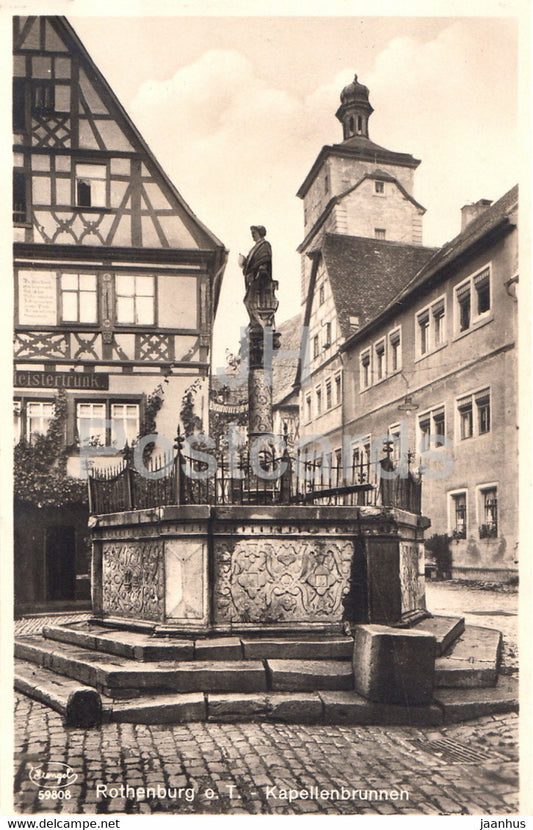 Rothenburg o d Tauber - Kapellenbrunnen - 59808 - old postcard - Germany - unused - JH Postcards