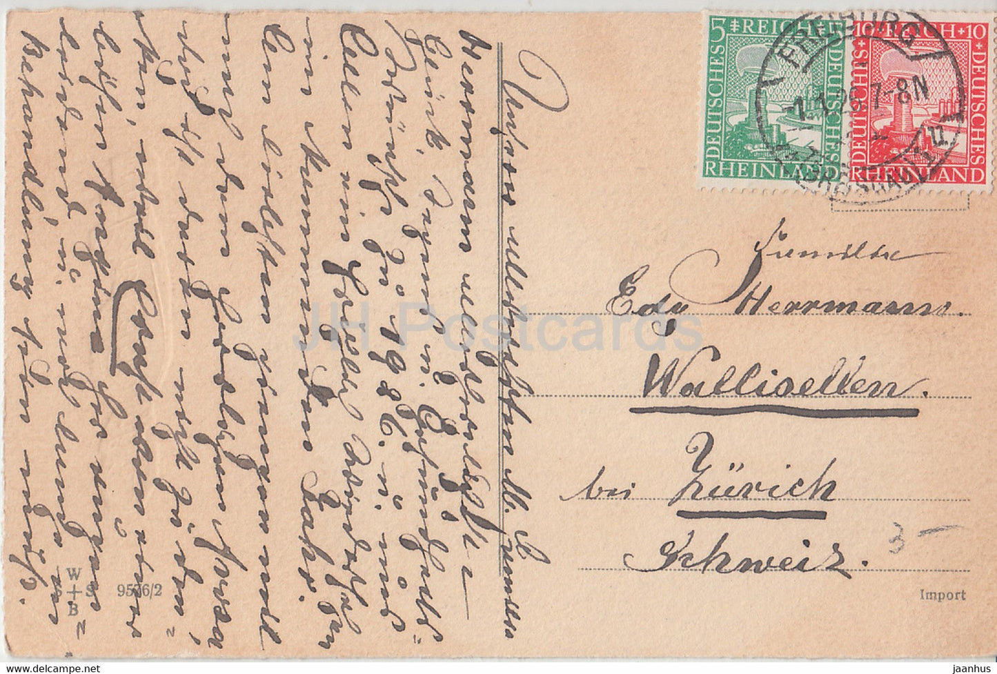 New Year Greeting Card - Ein Gluckliches Neues Jahr - children - WSSB 9576/2 - old postcard - 1926 - Germany - used