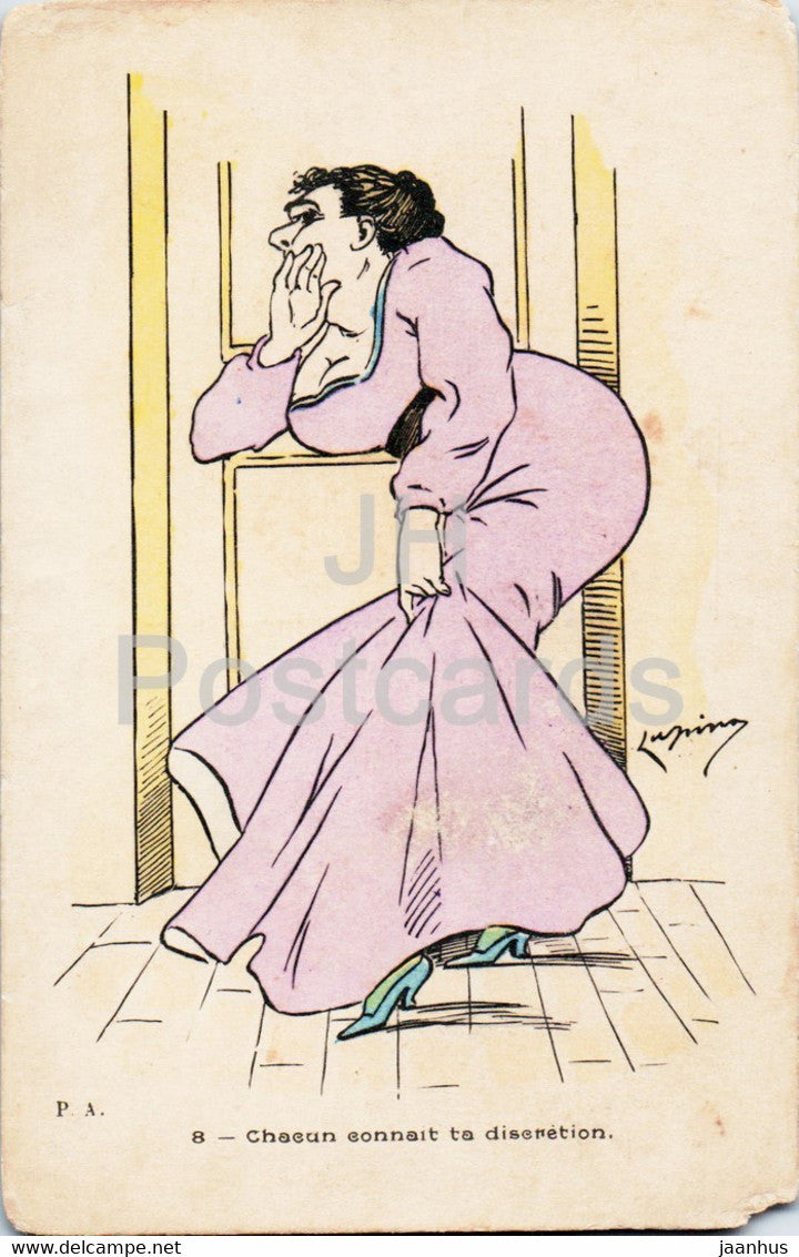 Chaeun connait ta discretion - 8 - woman - Feldpost - old postcard - 1917 - France - used - JH Postcards