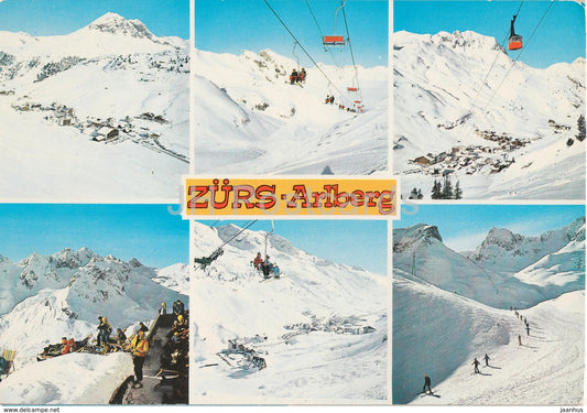 Zurs - Arlberg - ski resort - cable car - multiview - 14 - Austria - unused - JH Postcards