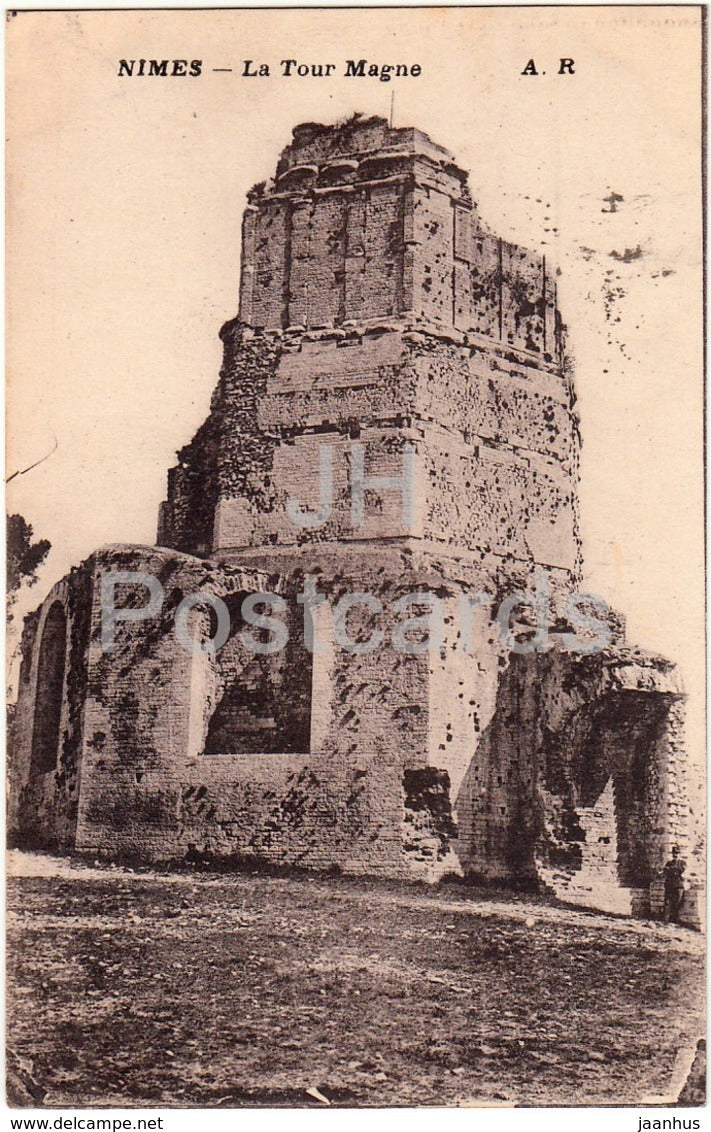 Nimes - La Tour Magne - old postcard - France - used - JH Postcards