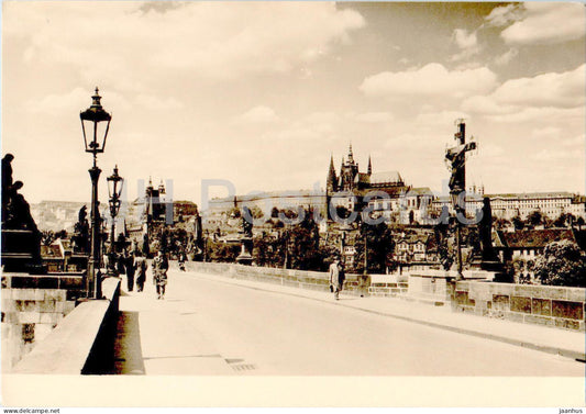 Praha - Prague - Hradcany - bridge - old postcard - Czech Republic - Czechoslovakia - unused - JH Postcards