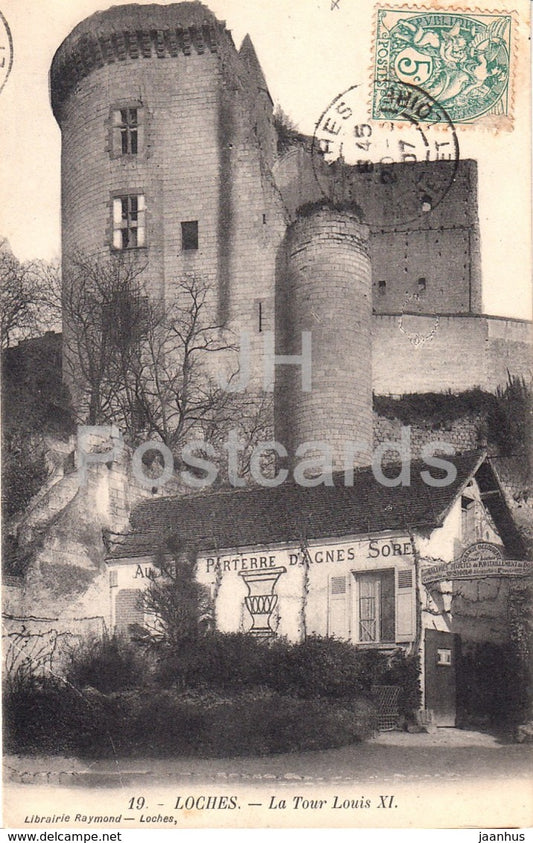 Loches - La Tour Louis XI - tower - 19 - old postcard - 1907 - France - used