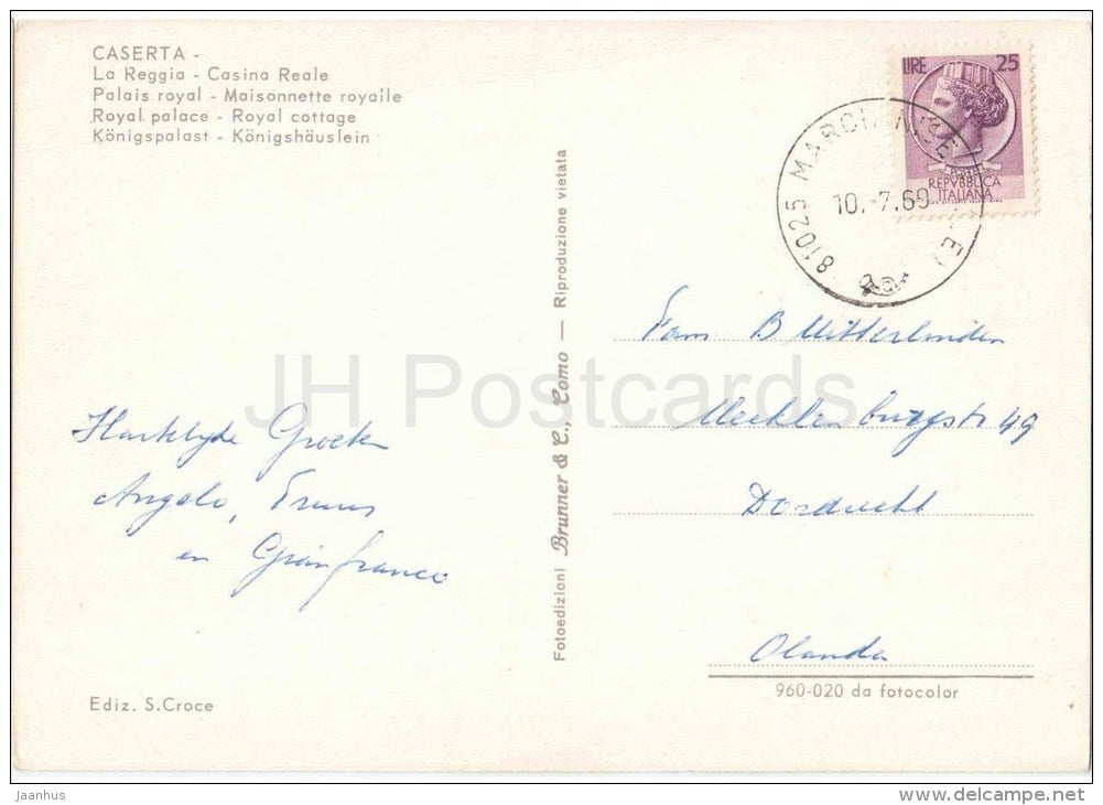 La Reggia , Casina Reale - Royal Palace , Royal Cottage - Caserta - Campania - Ca8s - Italia - Italy - used - JH Postcards