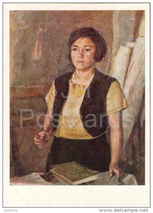 painting by G. Dorohov - A student of the university , 1936 - russian art - unused - JH Postcards