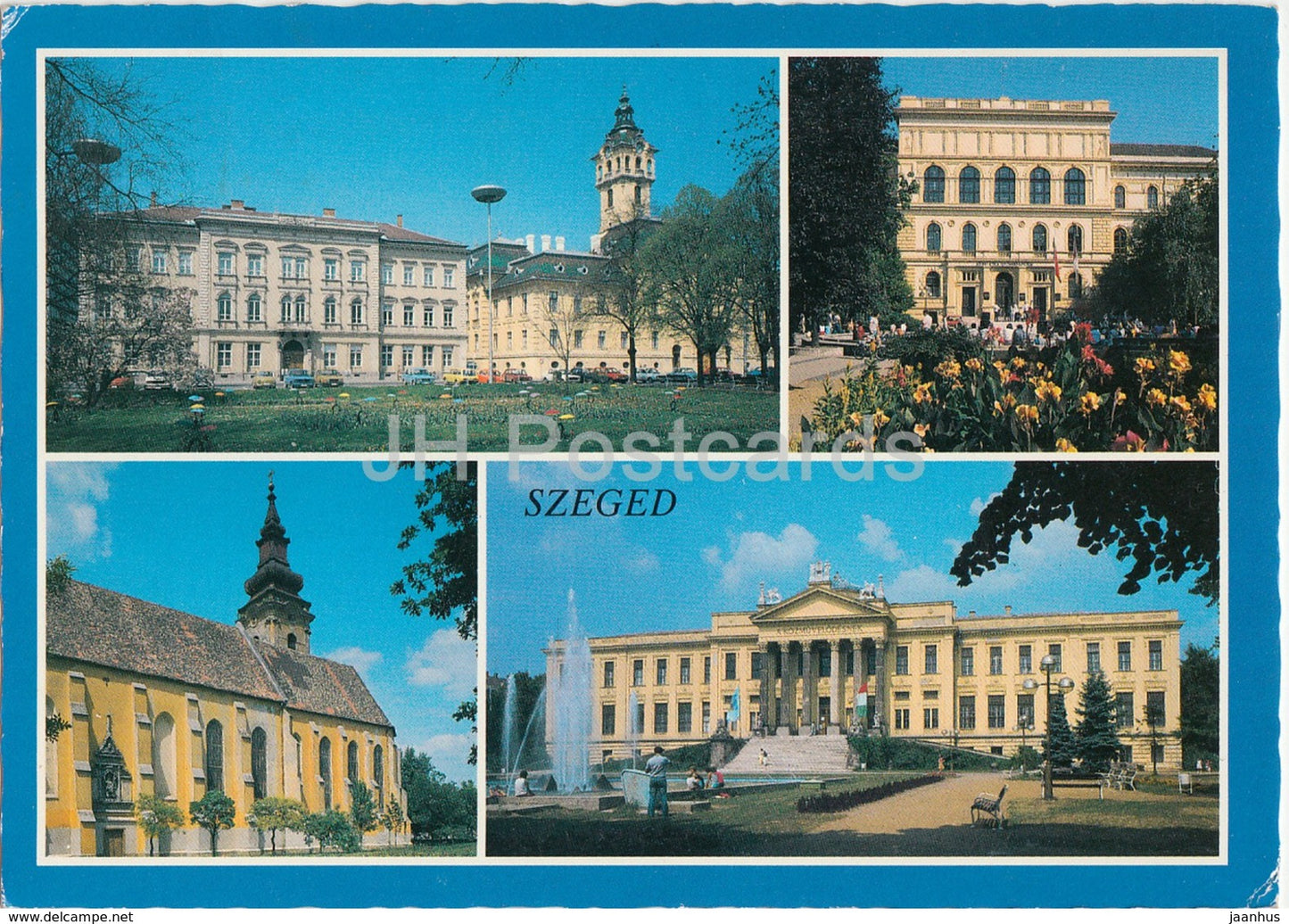 Szeged - architecture - multiview - 1989 - Hungary - used - JH Postcards