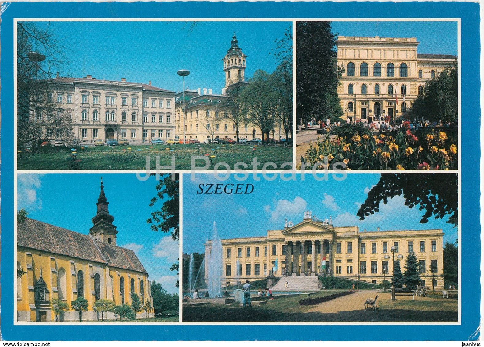 Szeged - architecture - multiview - 1989 - Hungary - used - JH Postcards