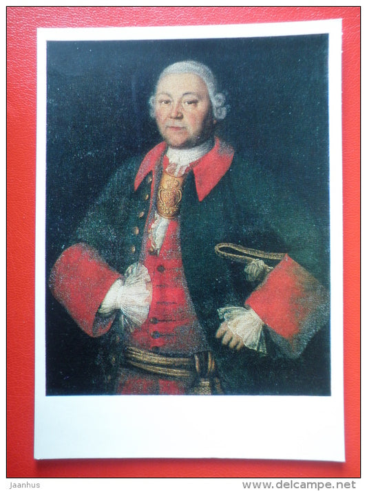 painting by M. Kolokolnikov . Portrait of I. Meschersky - man - russian art - unused - JH Postcards