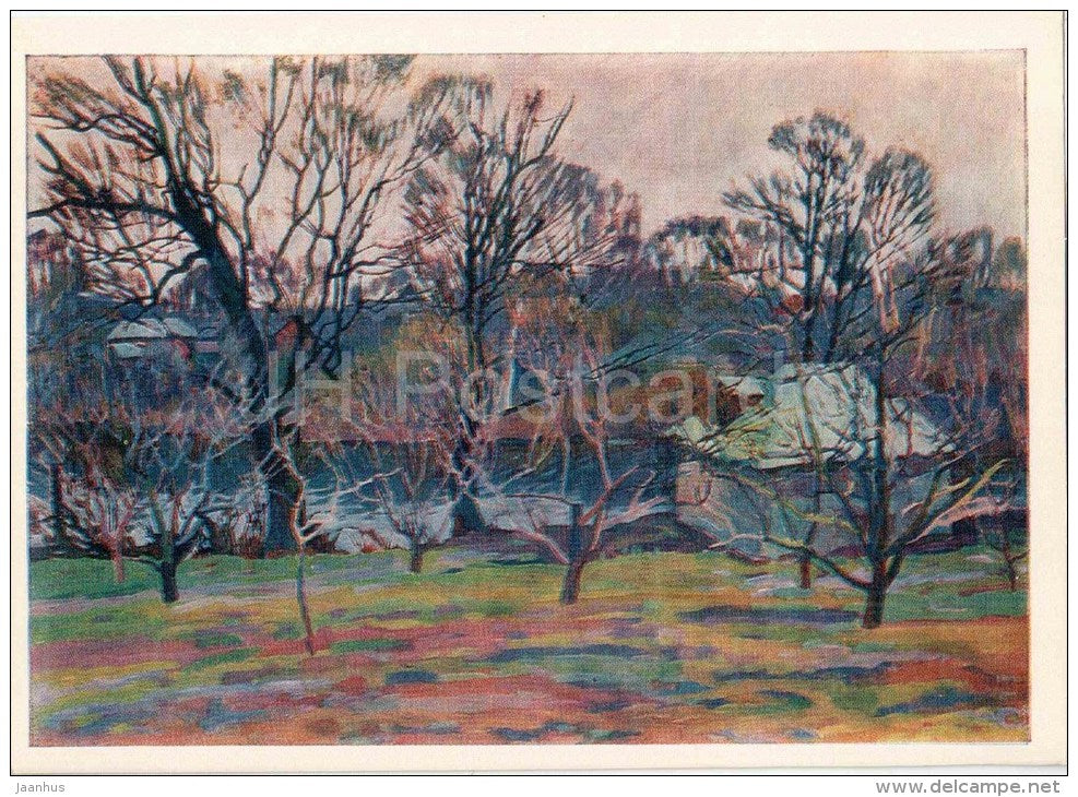 painting by A. Trofimov - Yasnaya Polyana . Old orchard - Leo Tolstoy - 1978 - Russia USSR - unused - JH Postcards