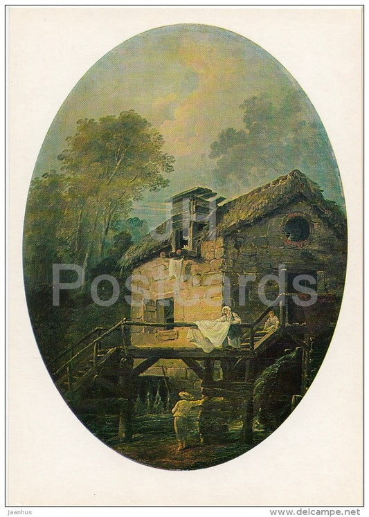 painting by Hubert Robert - Landscape with a Mill , 1796 - French art - 1981 - Russia USSR - unused - JH Postcards