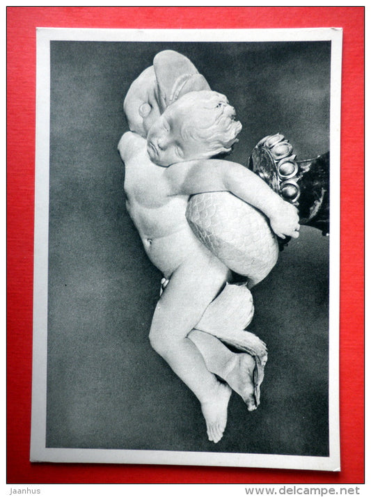 Dead Boy on a Dolphin by Lorenzo Lorenzetto - sculpture - italian art - unused - JH Postcards