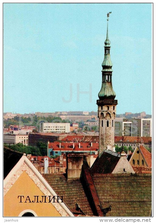 The Spire of the Town Hall with Old Thomas weathercock - 1 - Tallinn - 1987 - Estonia USSR - unused - JH Postcards