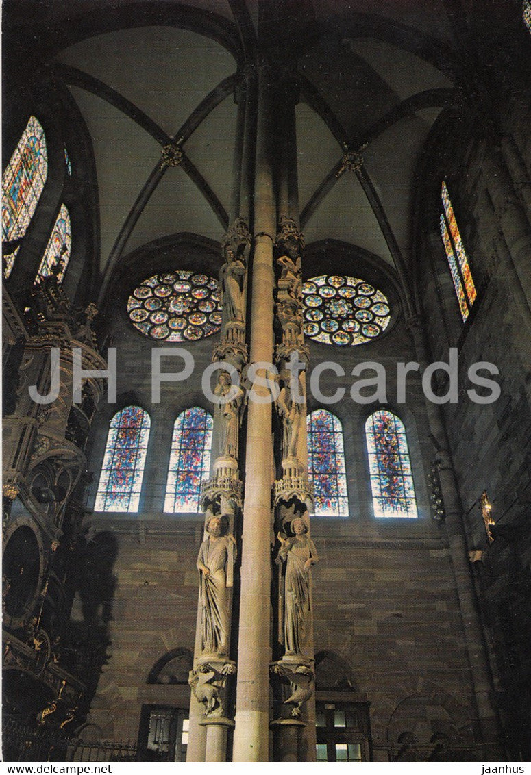 Cathedrale de Strasbourg - Transept Sud - Pilier du Jugement dernier - Vue sur les voutes - cathedral - France - used - JH Postcards
