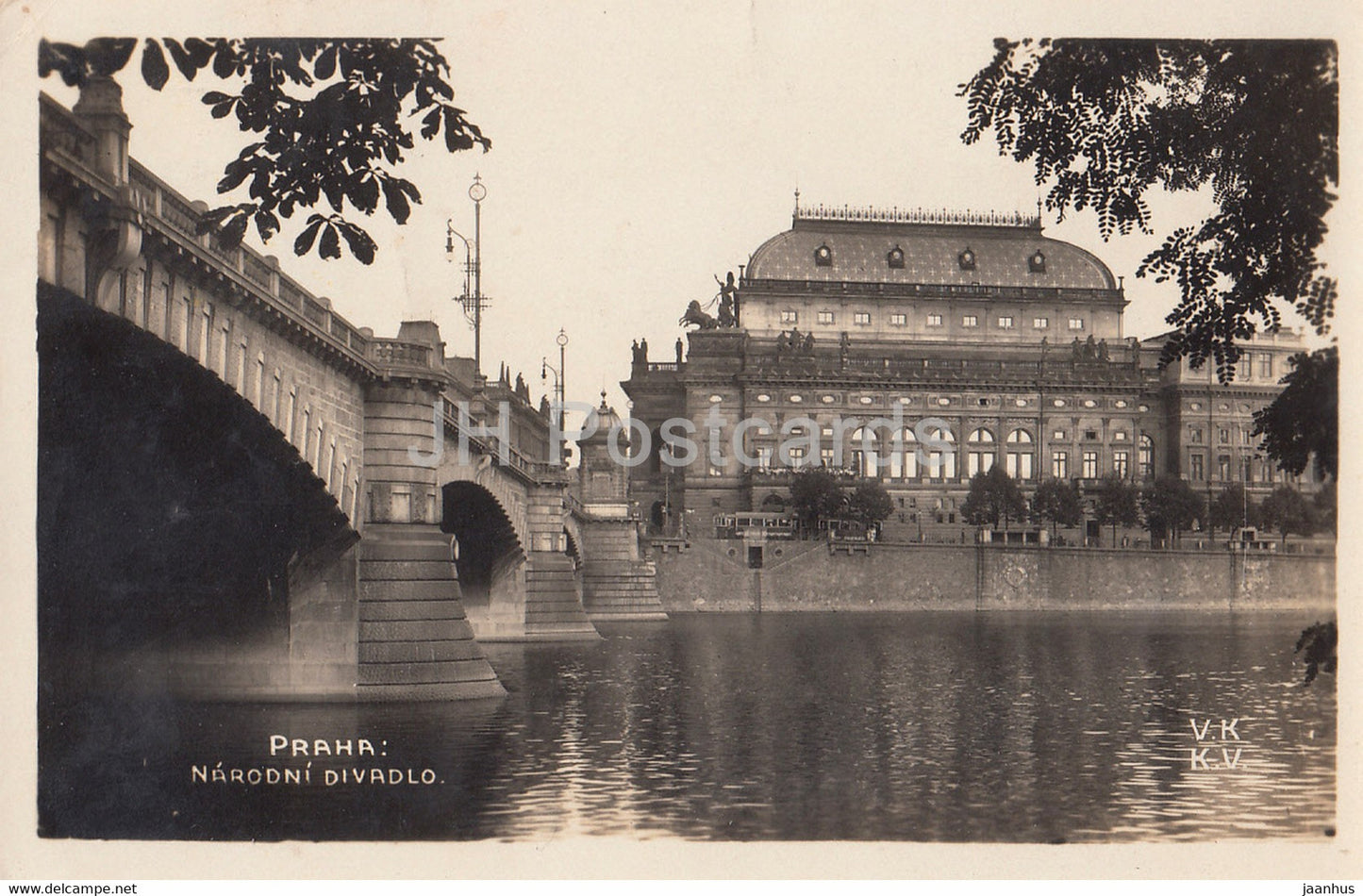 Praha - Prague - Narodni Divadlo - National Theatre - 200 - old postcard - 1929 - Czech Republic - used - JH Postcards