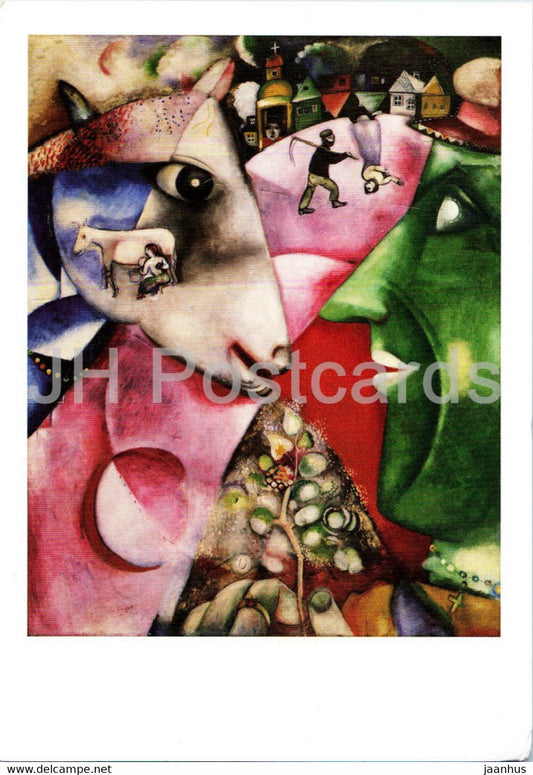 painting by Marc Chagall - I and the Village - French art - 2011 - USA - unused - JH Postcards