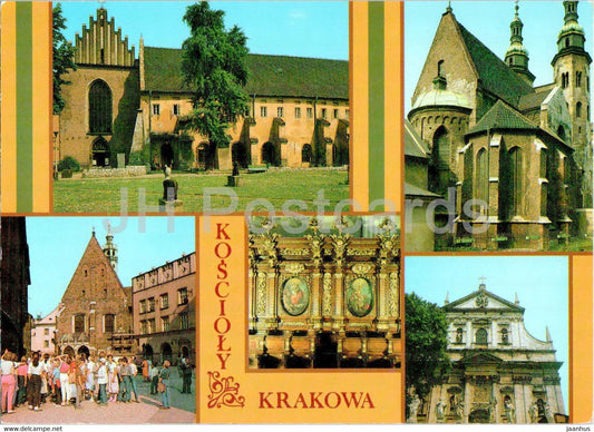Krakow - Koscioly Krakowa - Krakow churches - churches - multiview - Poland - unused - JH Postcards