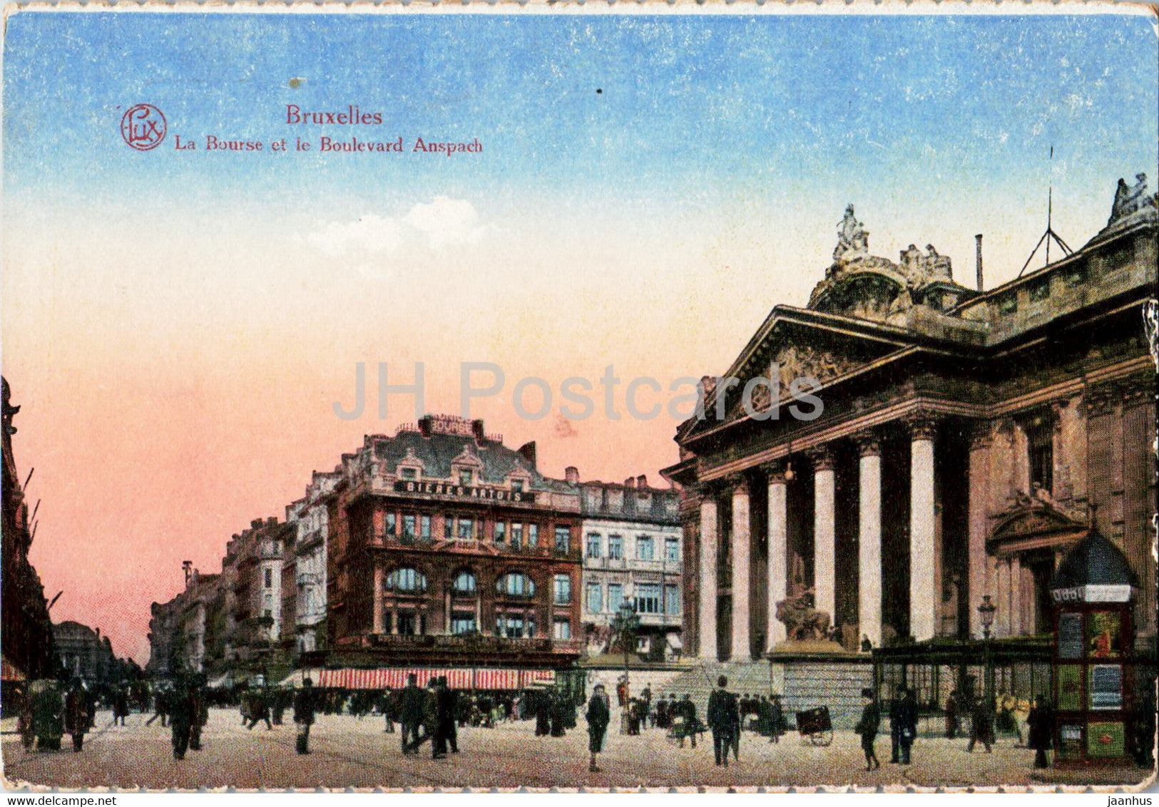 Bruxelles - Brussels - La Bourse et le Boulevard Anspach - old postcard - Belgium - used - JH Postcards