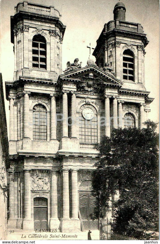 Langres - La Cathedrale Saint Mammes - cathedral - 92 - old postcard - France - unused - JH Postcards