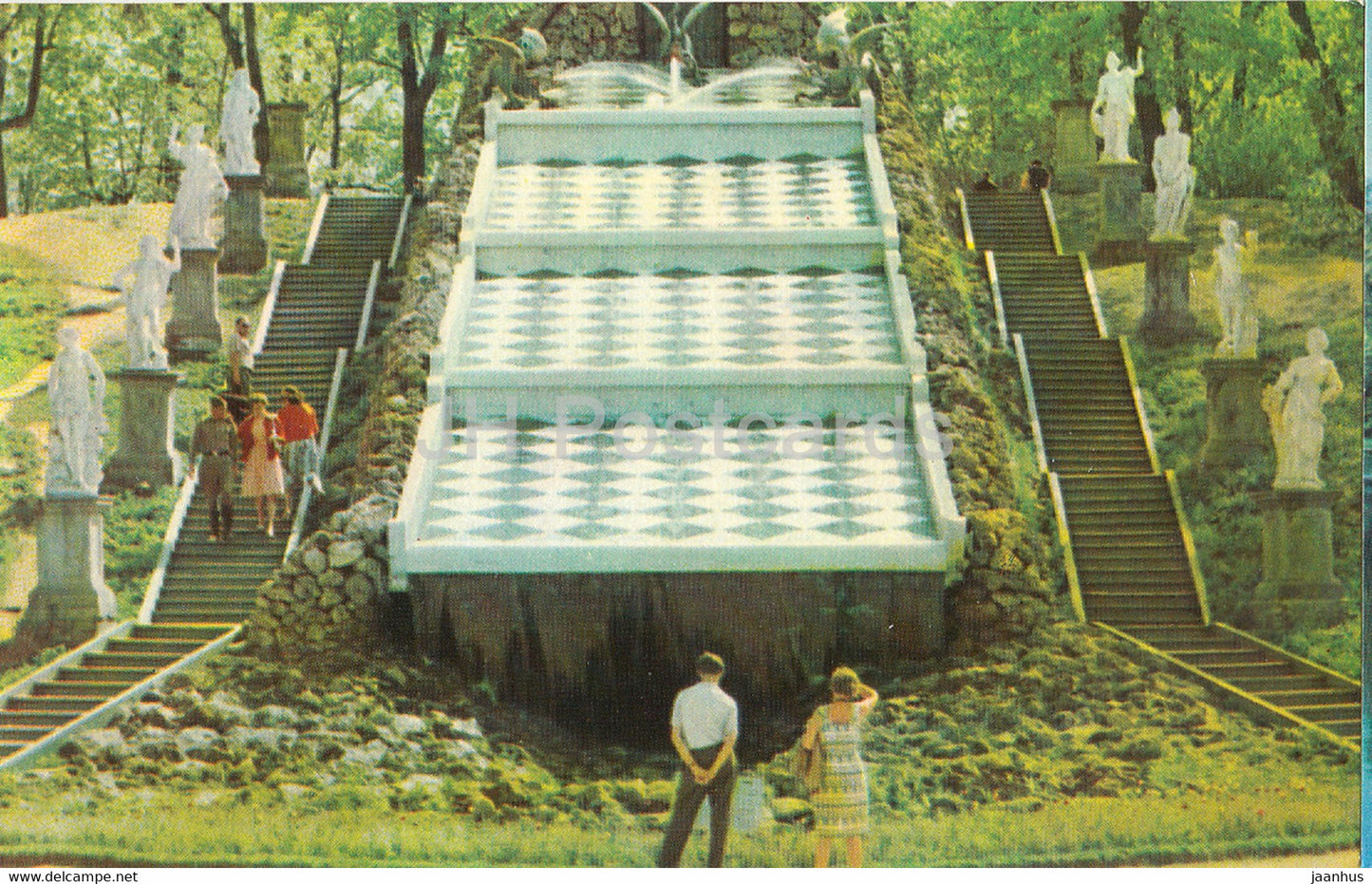 Petrodvorets - Dragons Cascade - Chessboard Hill - 1966 - Russia USSR - unused - JH Postcards