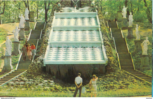 Petrodvorets - Dragons Cascade - Chessboard Hill - 1966 - Russia USSR - unused - JH Postcards