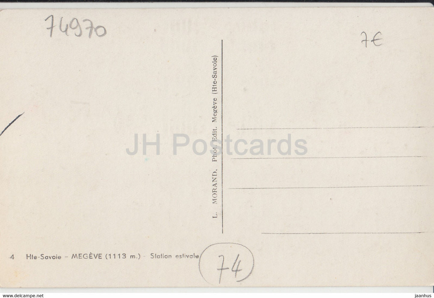 Megeve – 1113 m – Bahnhof Estivale – alte Postkarte – Frankreich – gebraucht