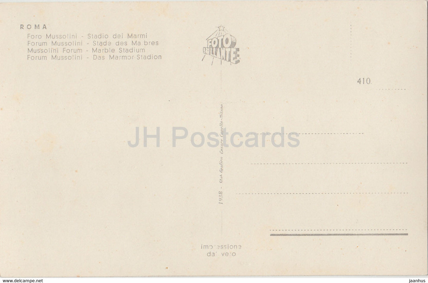 Roma - Rome - Foro Mussolini - Stadio del Marmi - Marble Staduim - old postcard - Italy - unused
