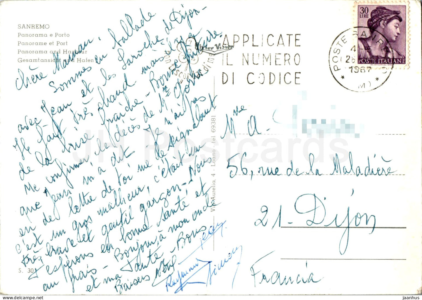 San Remo - Sanremo - Panorama e Porto - Hafen - Schiff - Boot - 30 - 1967 - Italien - gebraucht 