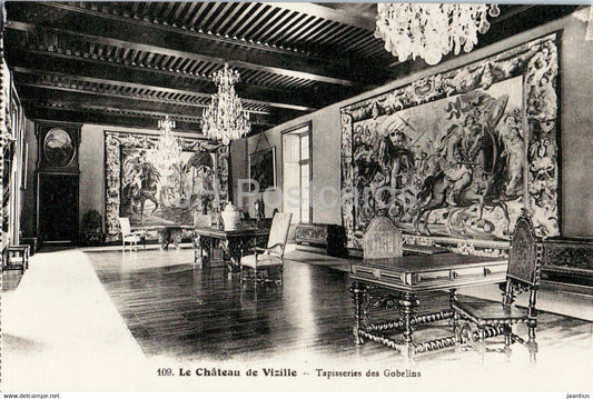 Le Chateau de Vizille - Tapisseries des Gobelins - 109 - castle - old postcard - France - unused - JH Postcards