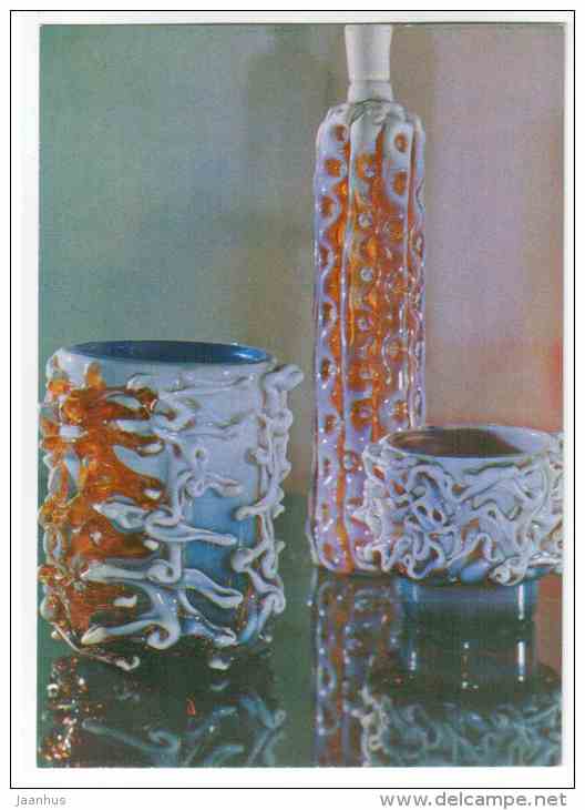 Decorative Vase Winter by V. Shevchenko - Glass items - 1973 - Russia USSR - unused - JH Postcards