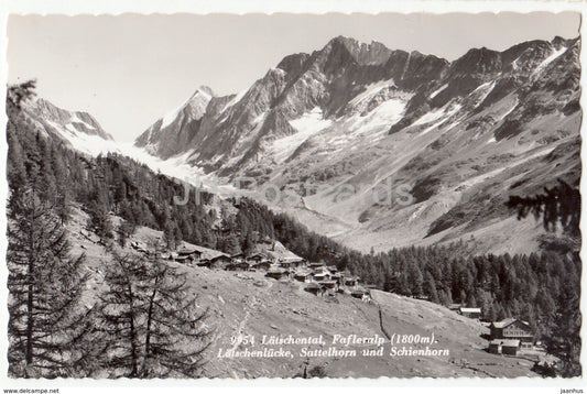 Lotschental - Fafleralp 1800 m - Lotschenlucke - Sattelhorn - Schienhorn - 9954 - Switzerland - old postcard - unused - JH Postcards