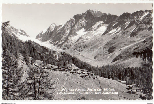 Lotschental - Fafleralp 1800 m - Lotschenlucke - Sattelhorn - Schienhorn - 9954 - Switzerland - old postcard - unused - JH Postcards