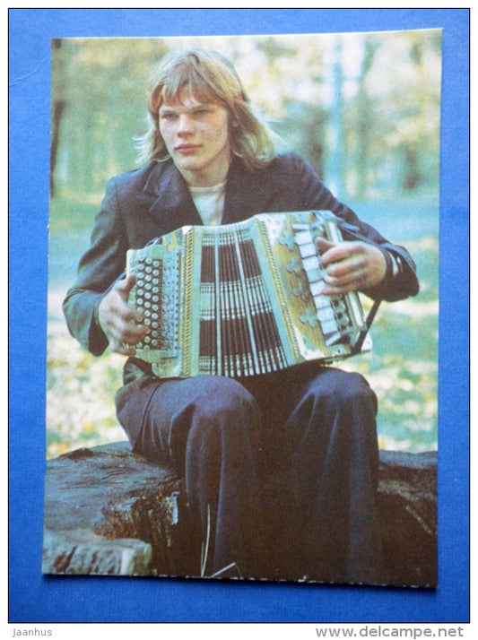 Accordion - Estonian folk instruments - 1979 - Estonia USSR - unused - JH Postcards