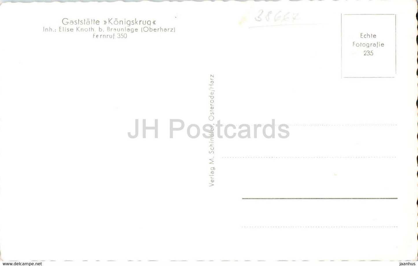 Der Harz - Braunlage - Bad Harzburg - Gaststatte Konigskrug - old postcard - Germany - unused