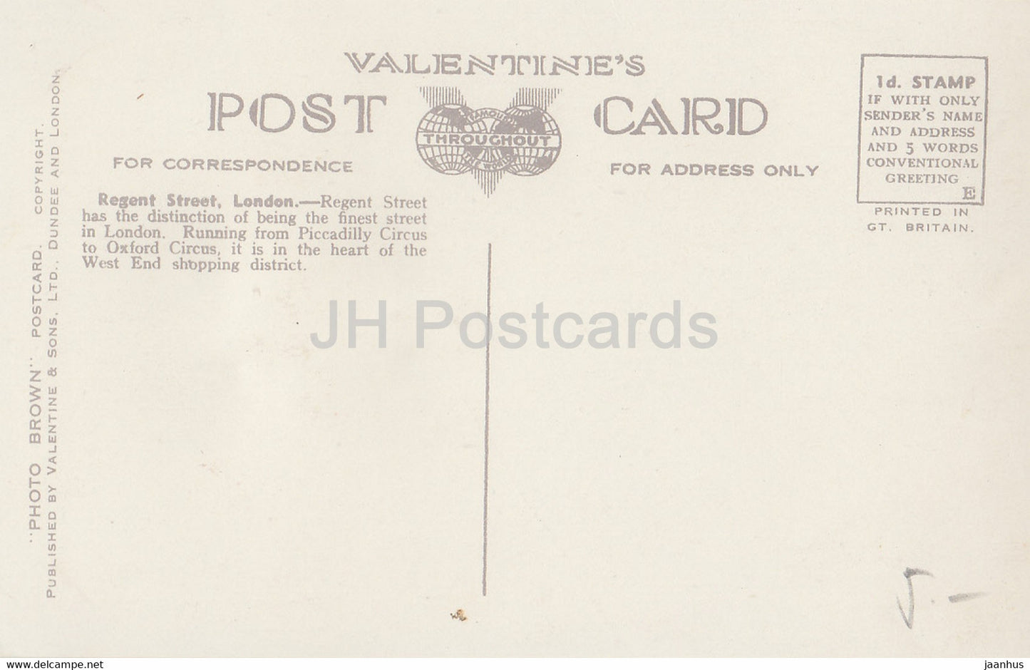 London - Regent Street - Bus - 221033 - alte Postkarte - England - Vereinigtes Königreich - unbenutzt