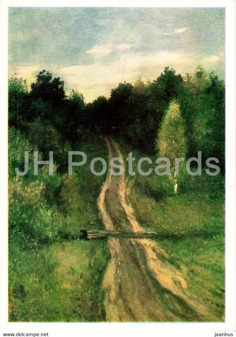 painting by I. Levitan - The Road - Russian art - 1975 - Russia USSR - unused - JH Postcards