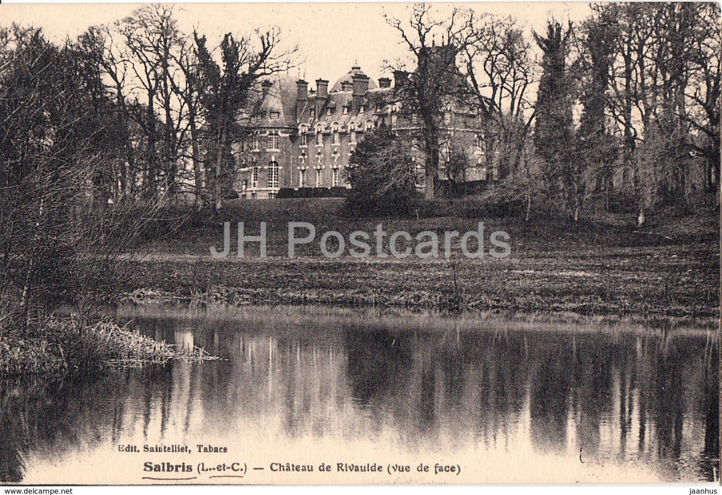 Salbris - Chateau de Rivaulde - vue de face - castle - old postcard - 1935 - France - used