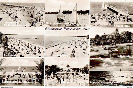 Ostseeheilbad Timmendorfer Strand - sailing boat - beach - old postcard - Germany - used - JH Postcards