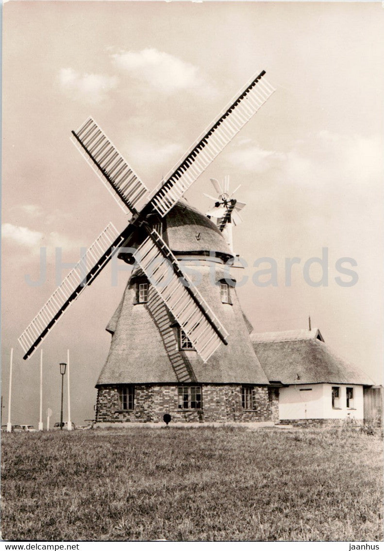 Gross Stieten - Gaststatte Mecklenburger Muhle - windmill - old postcard - Germany DDR - used - JH Postcards
