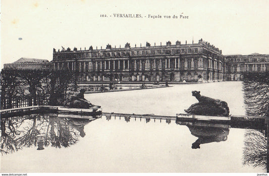 Versailles - Facade Vue du Parc - old postcard - 102 - France - unused - JH Postcards