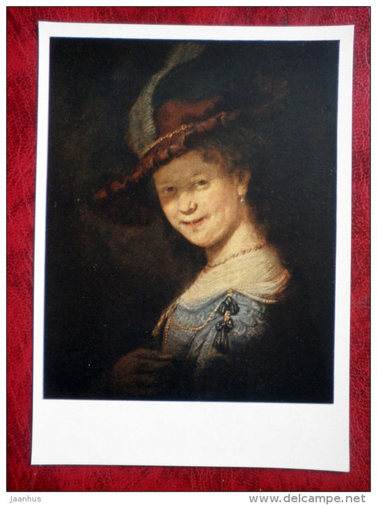 Painting by Rembrandt - Saskia van Uylenburgh . 1633 - dutch art - unused - JH Postcards