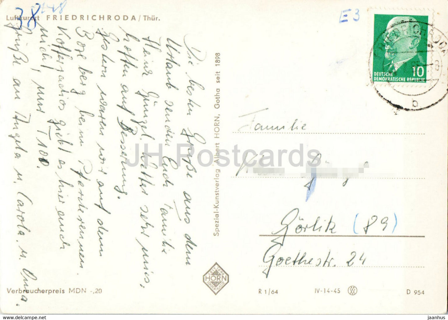 Luftkurort Friedrichroda - old postcard - 1965 - Germany DDR - used