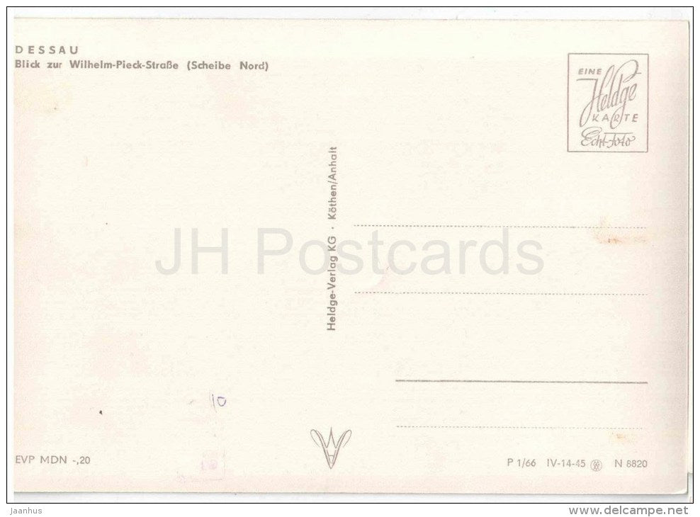 Blick zur Wilhelm-Pieck-Strasse - Dessau - Germany - unused - JH Postcards