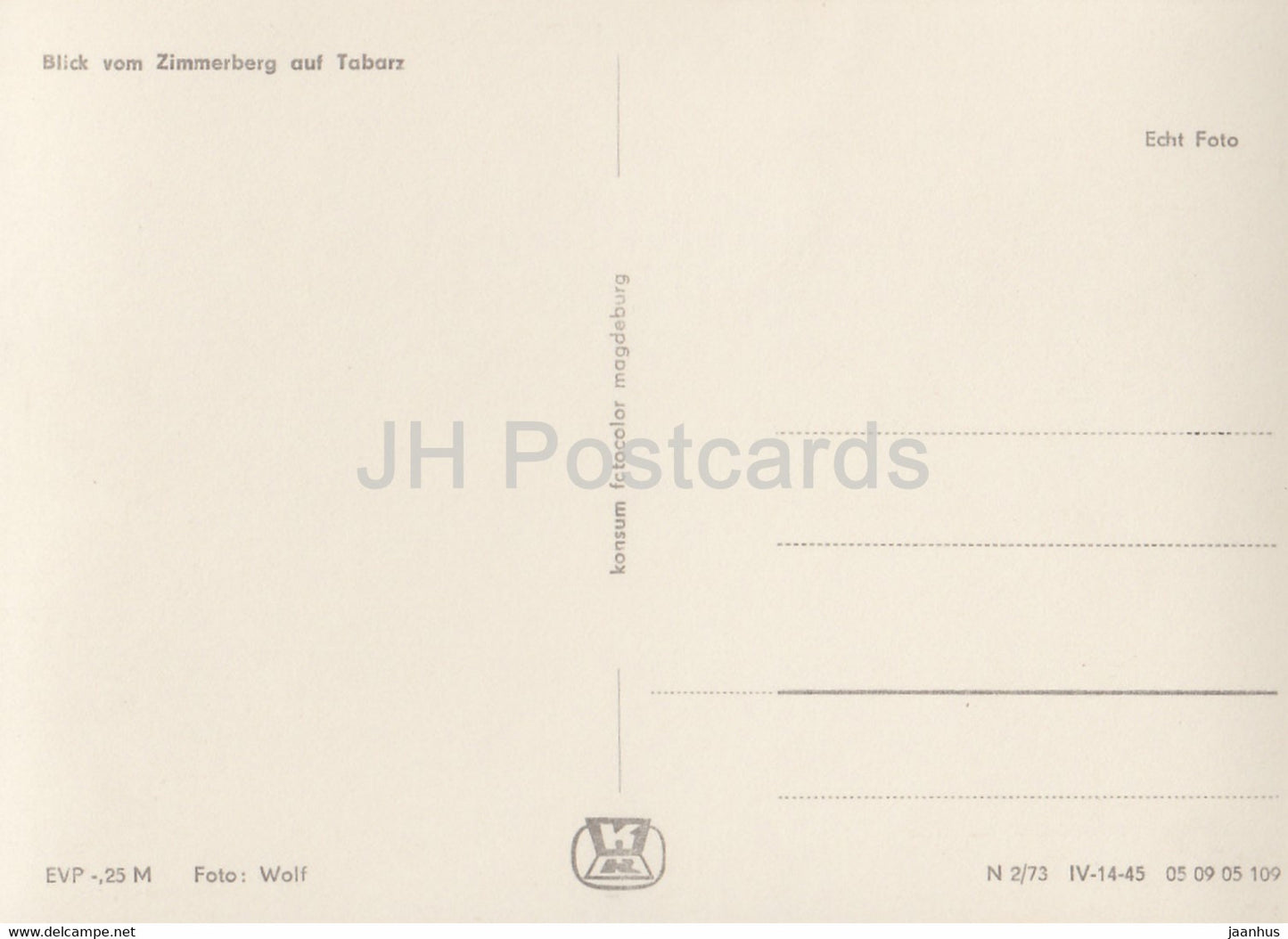 Blick vom Zimmerberg auf Tabarz - Germany DDR - unused