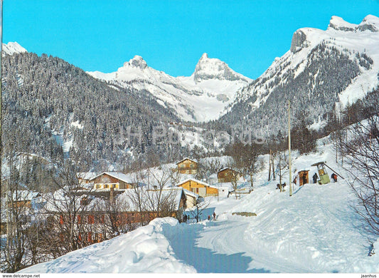 Hiver a Ovronnaz - Valais - 18504 - Switzerland - 1975 - used - JH Postcards