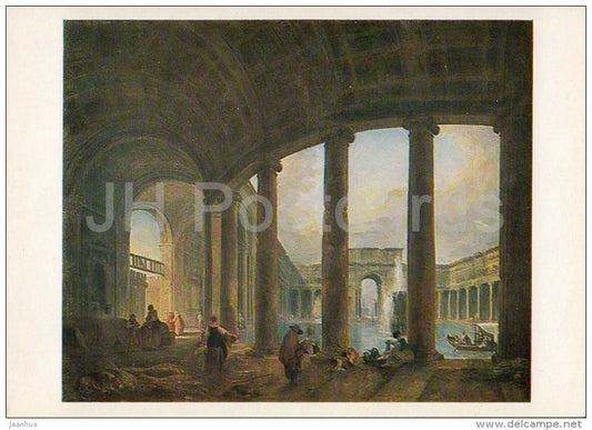 painting by Hubert Robert - Reservoir surrounded by Colonnade - French art - 1981 - Russia USSR - unused - JH Postcards