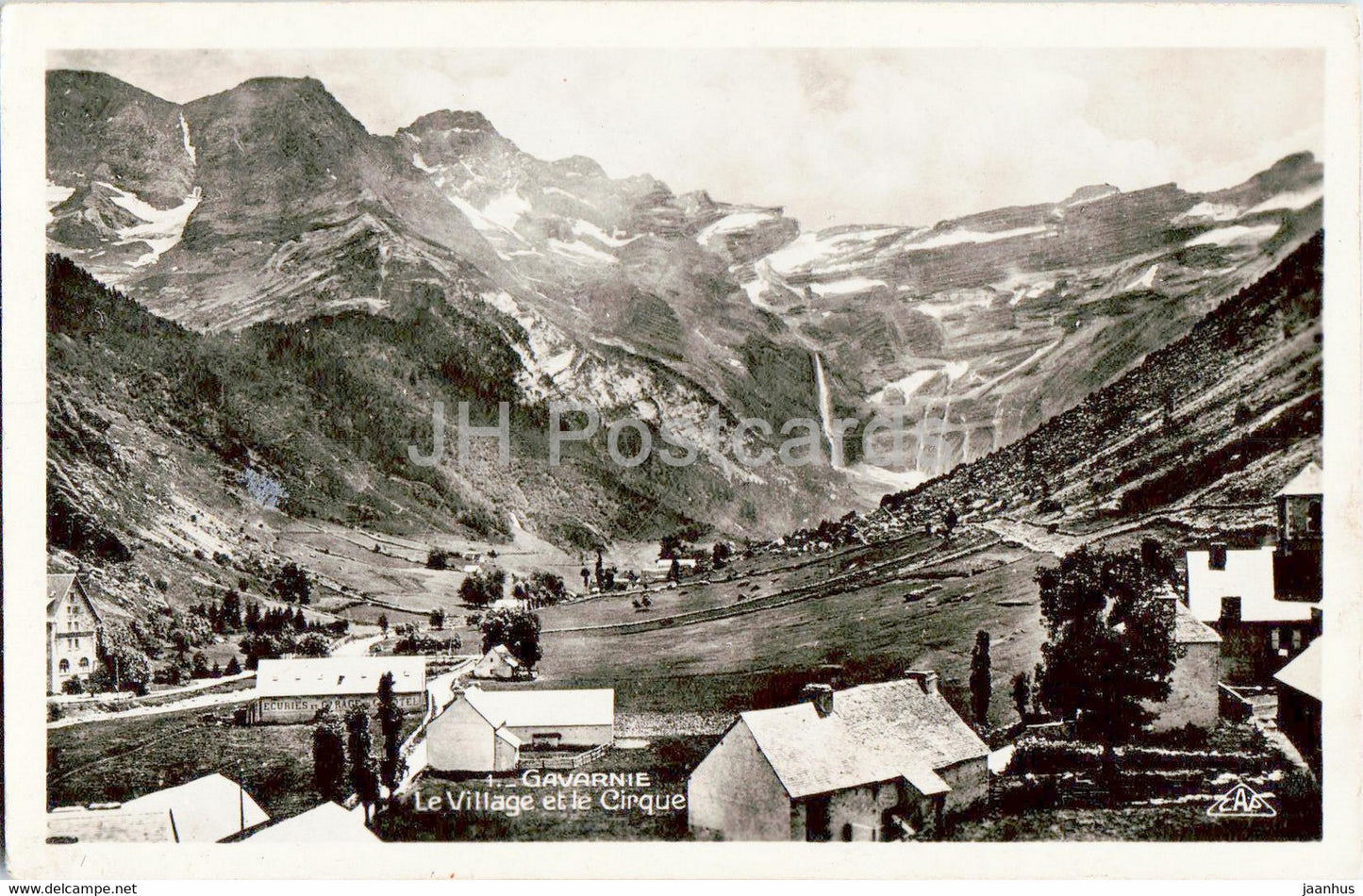 Gavarnie - Le Village et le Cirque - 1 - old postcard - 1947 - France - used - JH Postcards