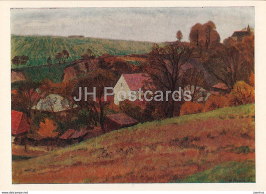 painting by F. Glebov - Autumn in Slovakia - Russian art - 1981 - Russia USSR - unused